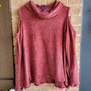 Artesia Mauve/Wine Peep Shoulder Sweater